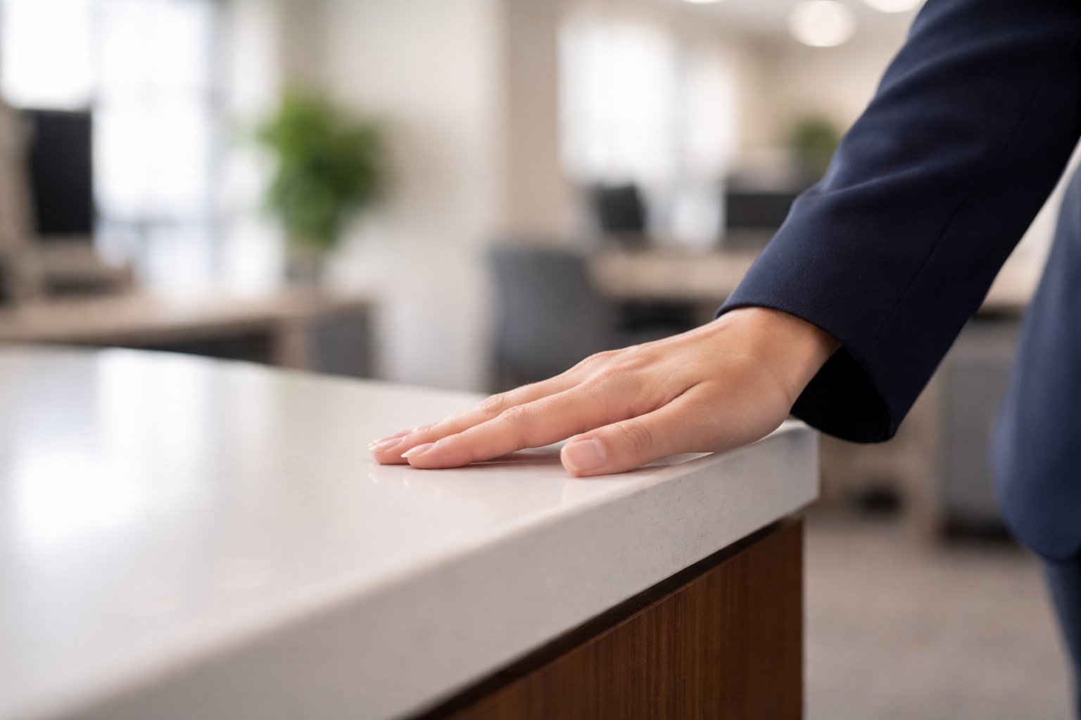 Clean, bright, well-maintained workspace showing the JimJam standard of care